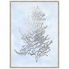 Silver Foil Algae IV on Blue Framed Print
