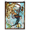 Gold & Chestnut Mermaid Stained Glass Window
