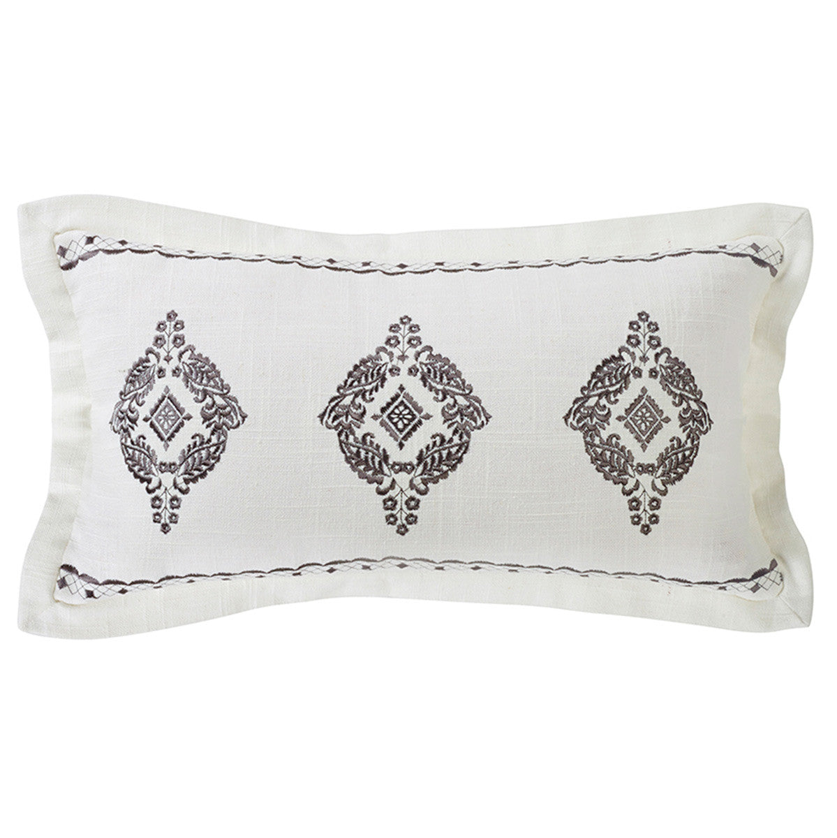 Embroidered Lace Oblong Pillow