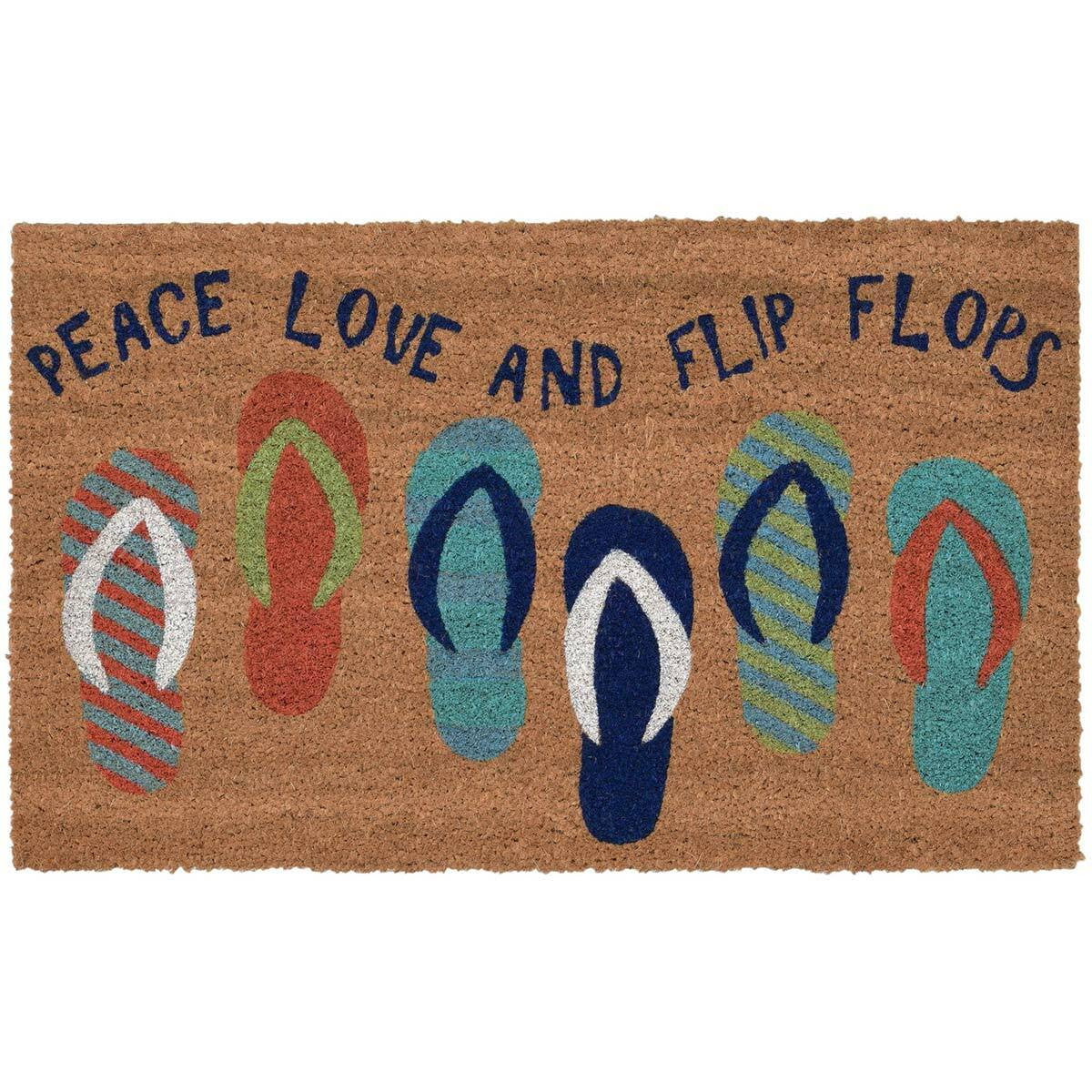 Peace & Flip Flops Natural Coir Mat Collection