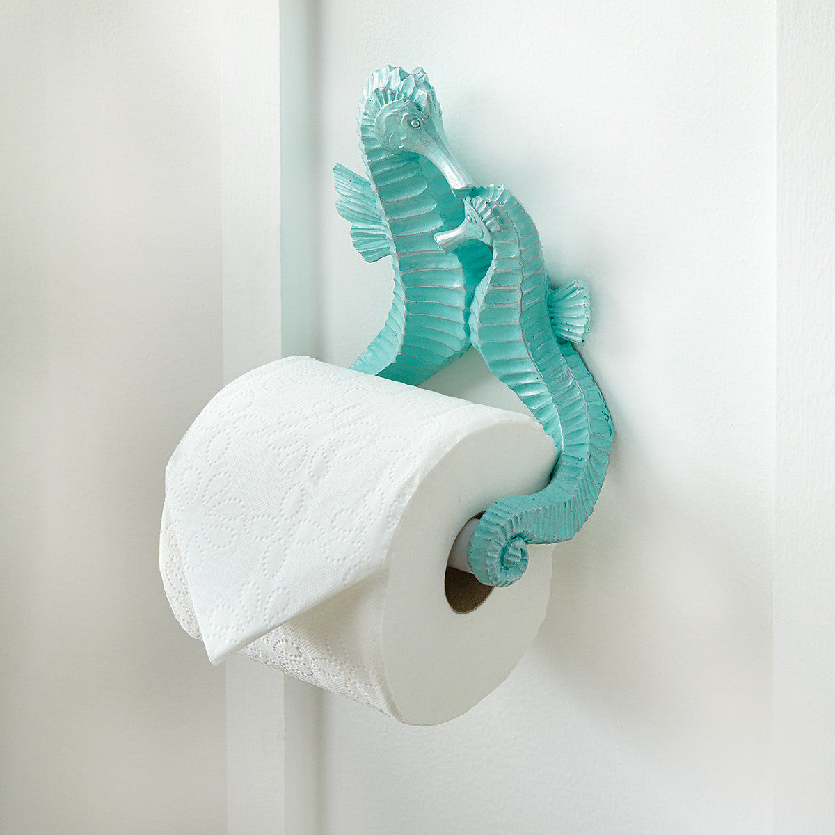 Aqua Seahorse Toilet Paper Holder