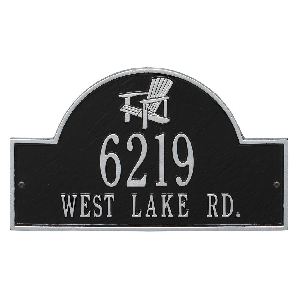 Black & Silver Personalized Adirondack Arch Plaque