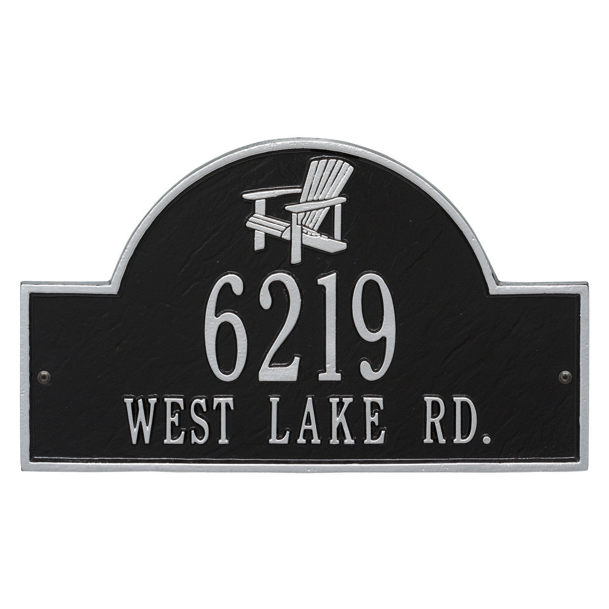 Black & Silver Personalized Adirondack Arch Plaque