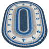 Blue Anchors Braided Rug - 3 x 5