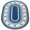 Blue Anchors Braided Rug - 5 x 8