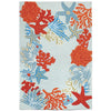 Blue and Coral Stars Indoor/Outdoor Rug Collection