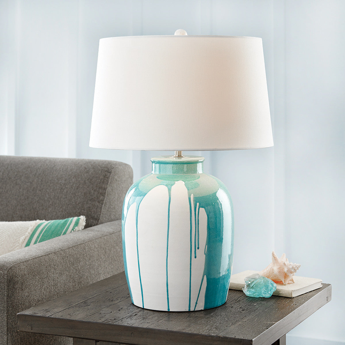 Blue Cascade Table Lamp - OVERSTOCK