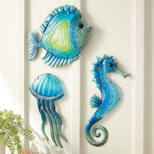 Blue Shimmer Wall Art - CLEARANCE