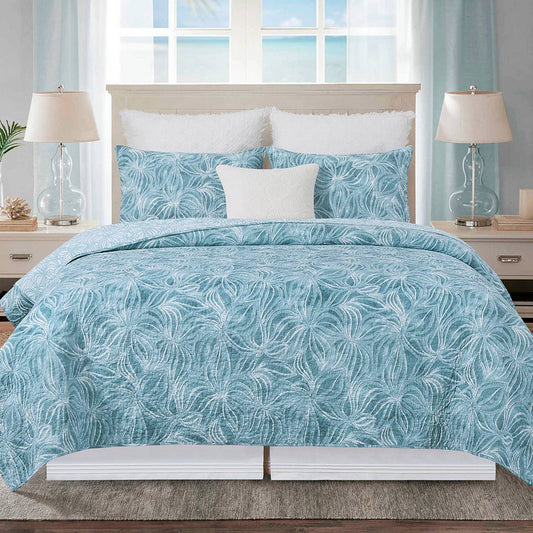 Blue Tropics Quilt Bedding Collection