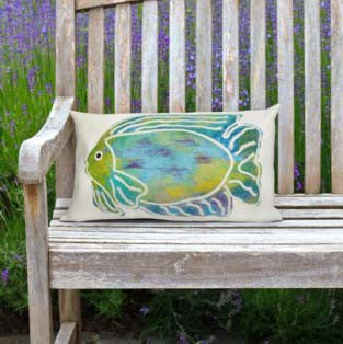 Boho Fishin' Rectangle Indoor/Outdoor Pillow