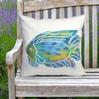 Boho Fishin' Square Indoor/Outdoor Pillow