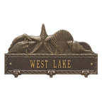 Bronze and Gold Personalized Sea Shell Hook Plaque
