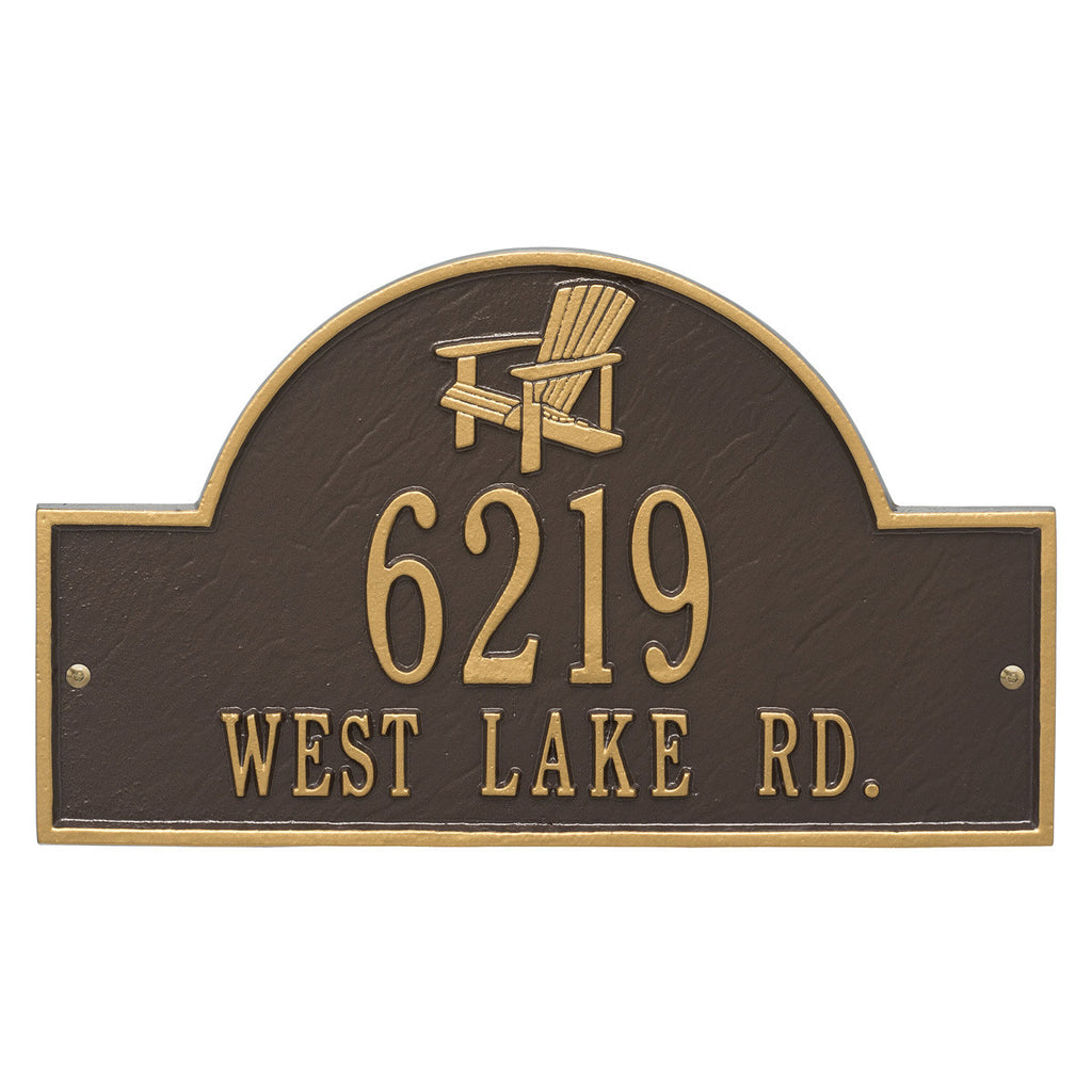 Bronze & Gold Personalized Adirondack Arch Plaque