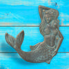 Bronze Verdigris Mermaid Towel Hook - Left Facing