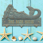 Bronze Verdigris Personalized Mermaid Hook Plaque