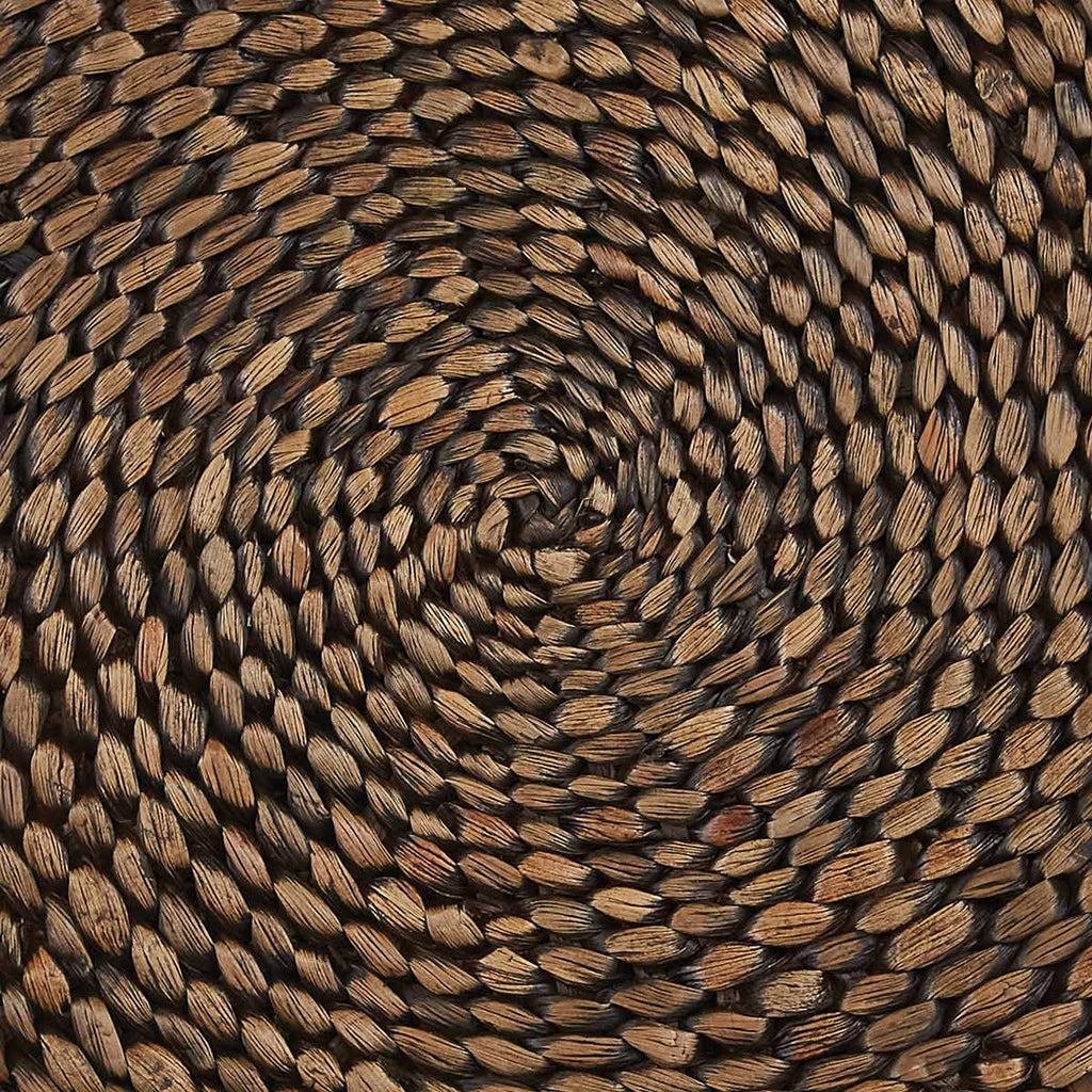 Brown Braided Hyacinth Round Placemats - Set of 4