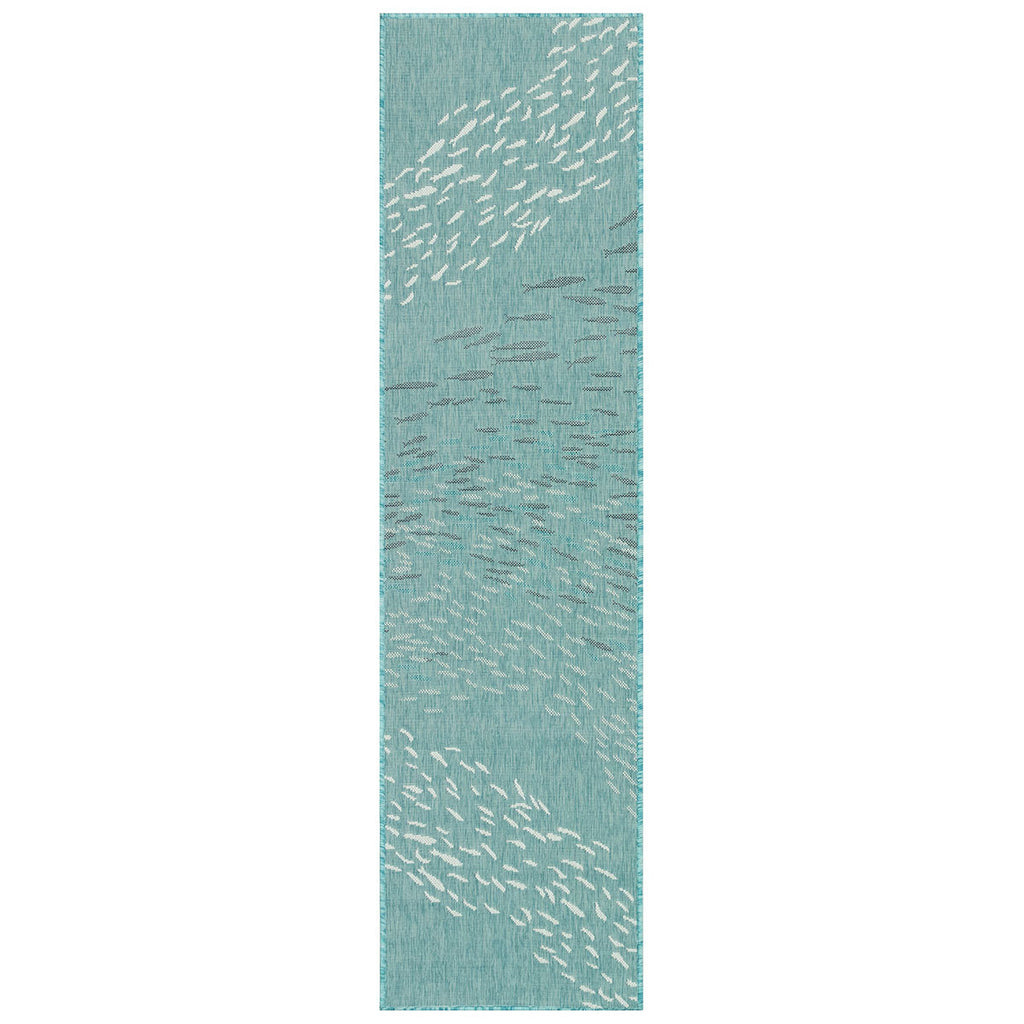 Cabo Fish Aqua Indoor/Outdoor Rug - 2 x 8