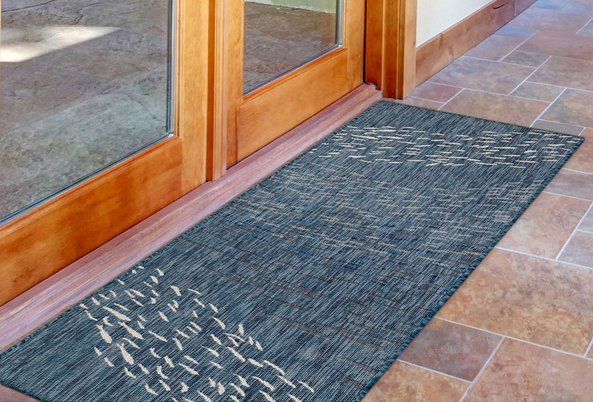 Cabo Fish Navy Indoor/Outdoor Rug - 2 x 8