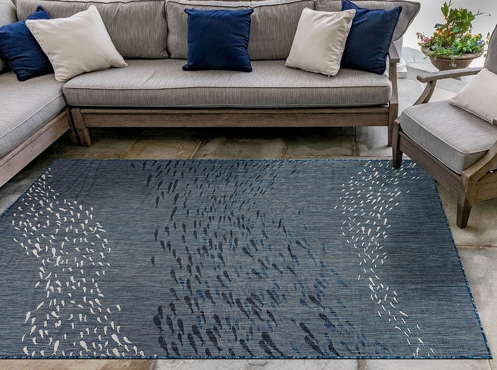 Cabo Fish Navy Indoor/Outdoor Rug - 7 x 9