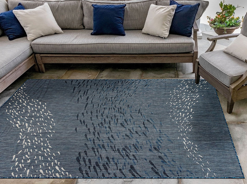 Cabo Fish Navy Indoor/Outdoor Rug - 7 x 9