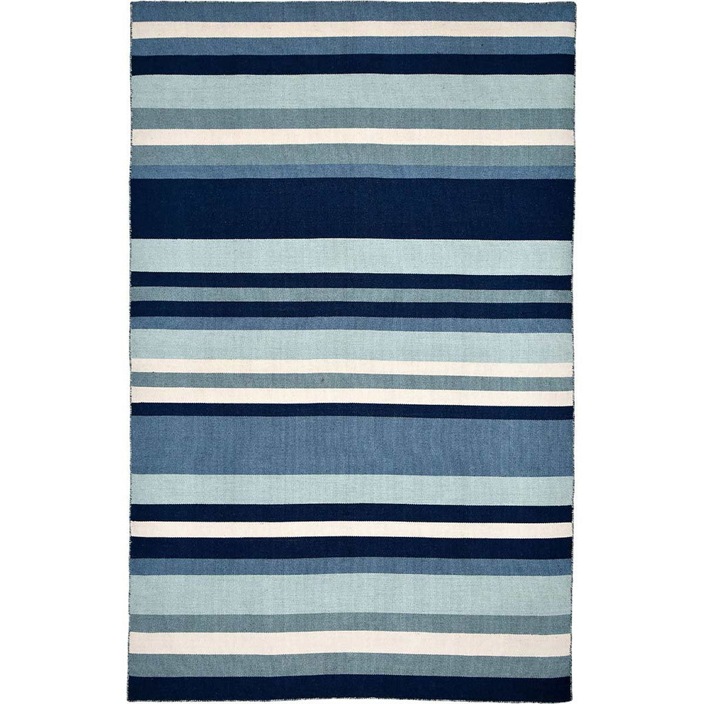 Carlsbad Aqua Stripe Indoor/Outdoor Rug Collection
