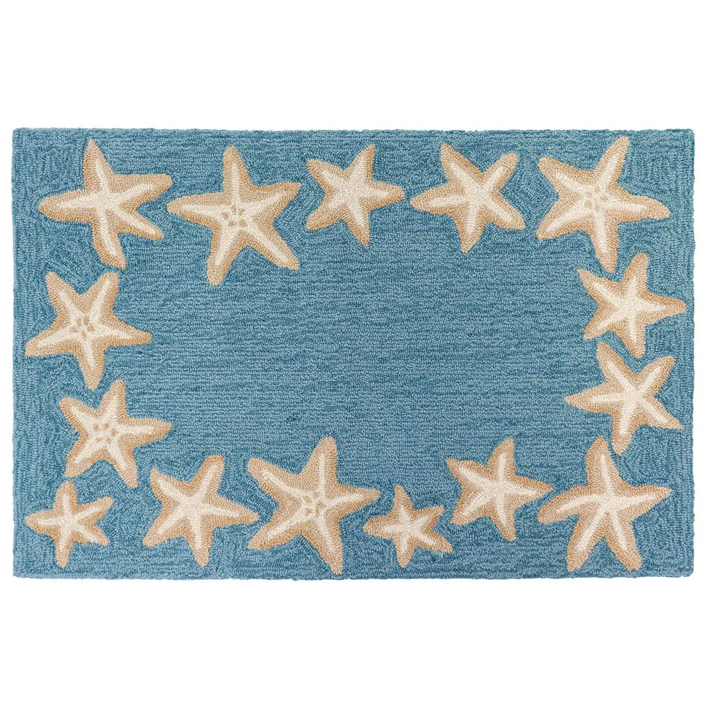 Carolina Starfish Aqua Indoor/Outdoor Rug - 2 x 3