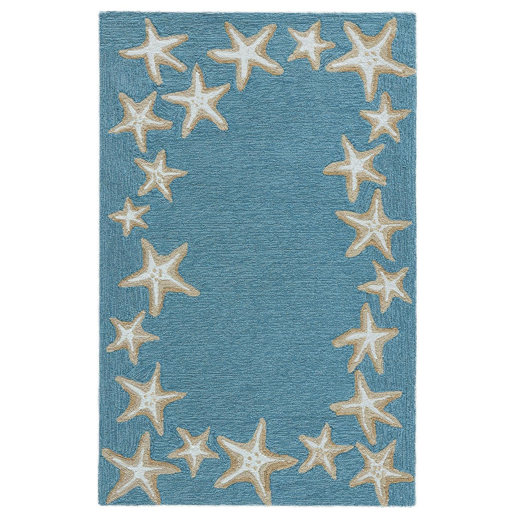 Carolina Starfish Aqua Indoor/Outdoor Rug - 5 x 8