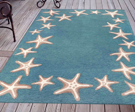 Carolina Starfish Aqua Indoor/Outdoor Rugs