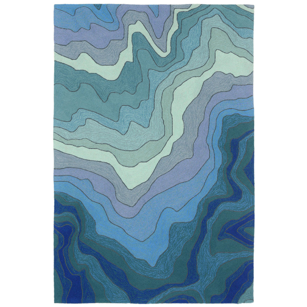 Cascading Waves Indoor/Outdoor Blue Rug Collection