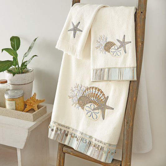 Tranquil Sea White Towel Collection