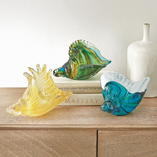 Conch Shell Glass Sculptures