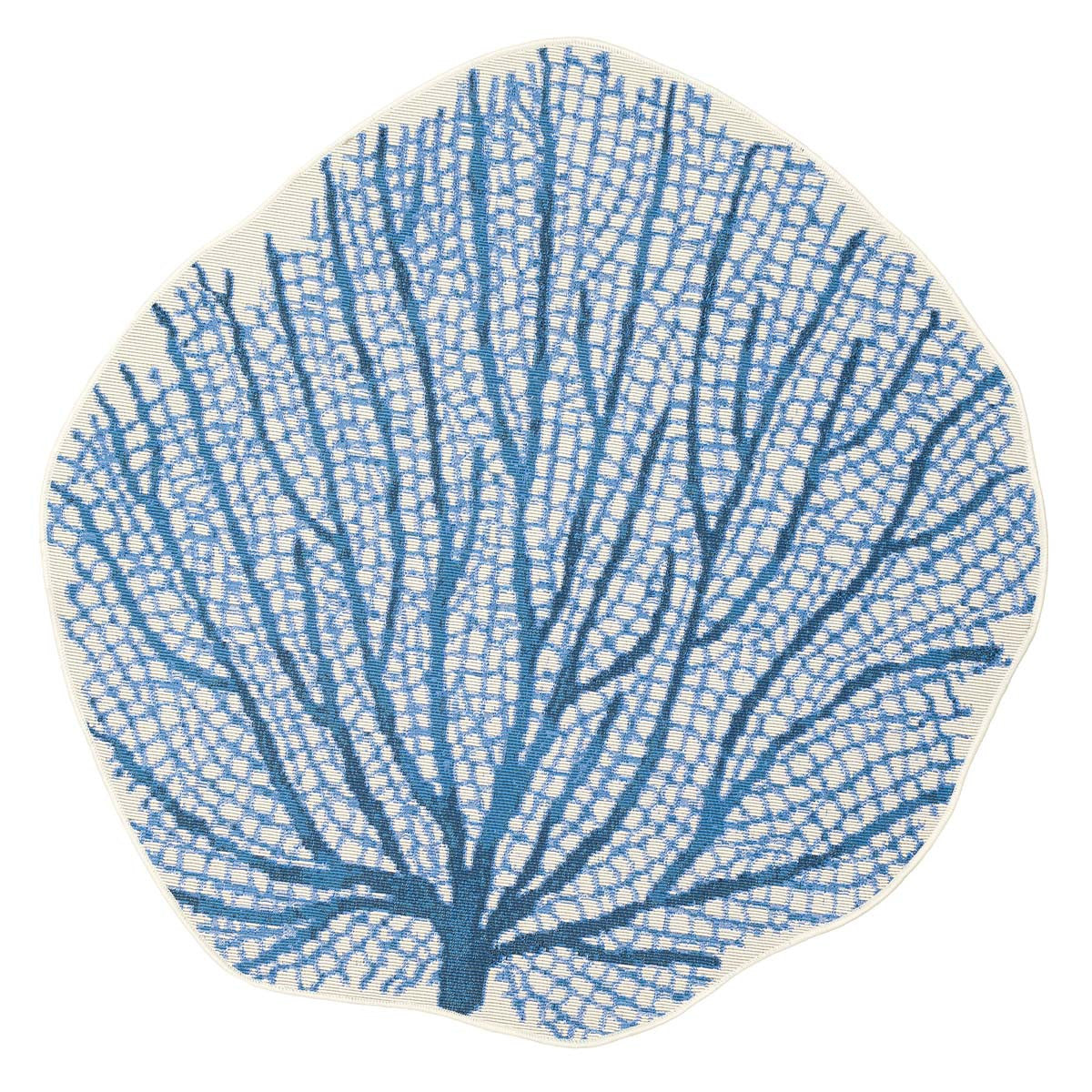 Coral Fan Navy Indoor/Outdoor Rug Collection