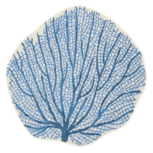 Coral Fan Navy Indoor/Outdoor Rug Collection