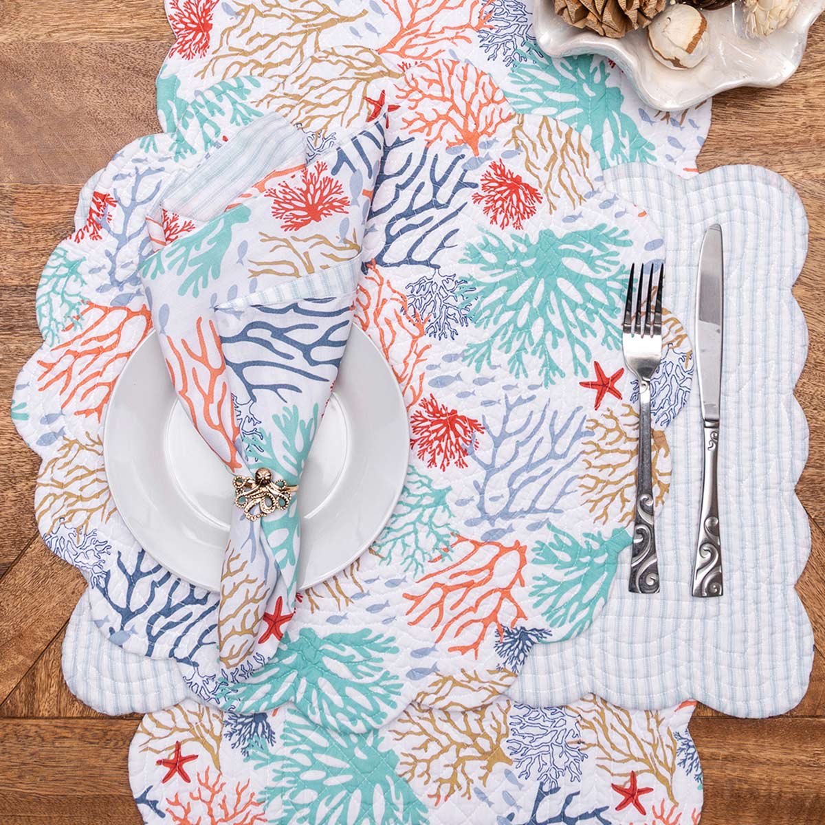 Coral Palette Table Linens