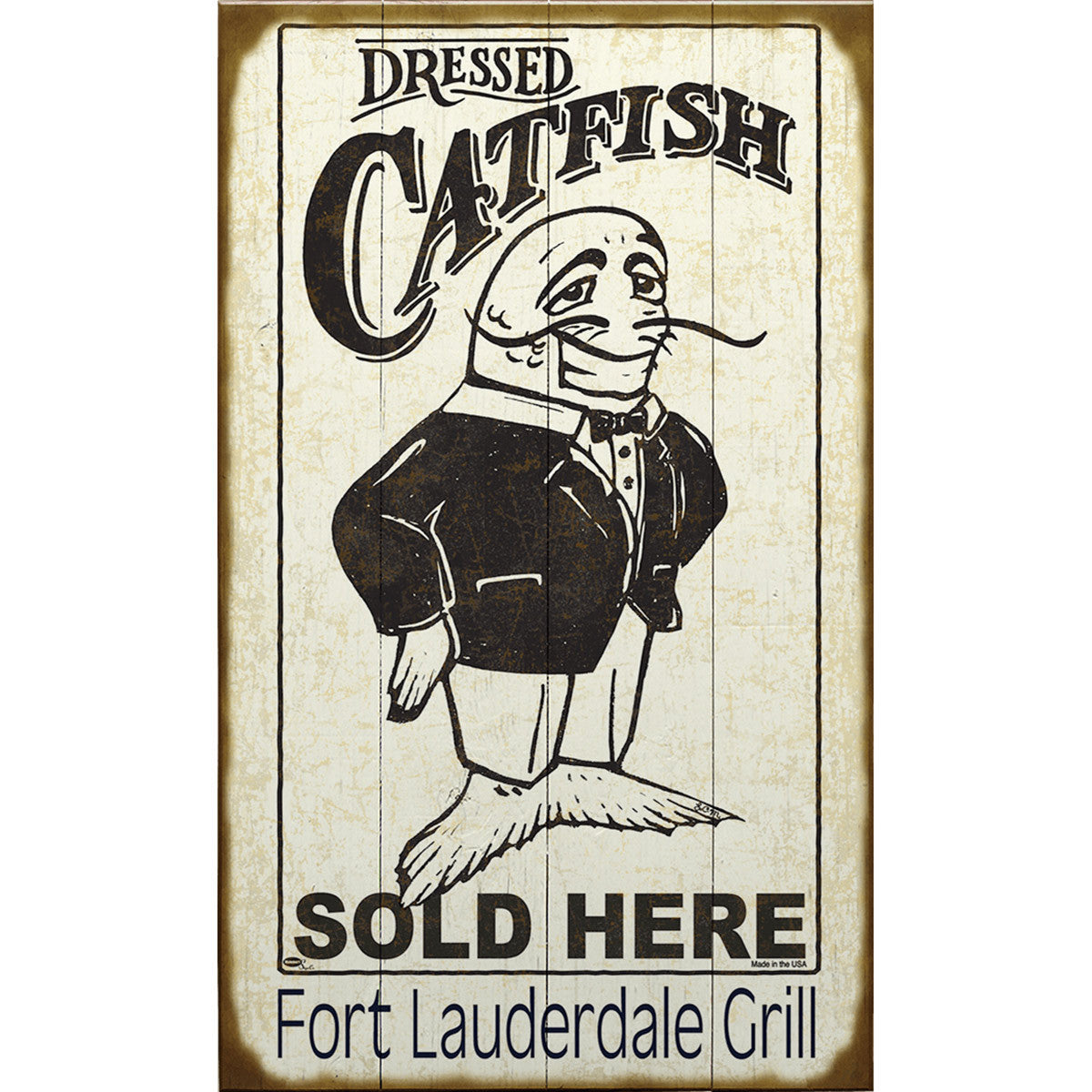Dressed Catfish Personalized Sign - 14 x 24