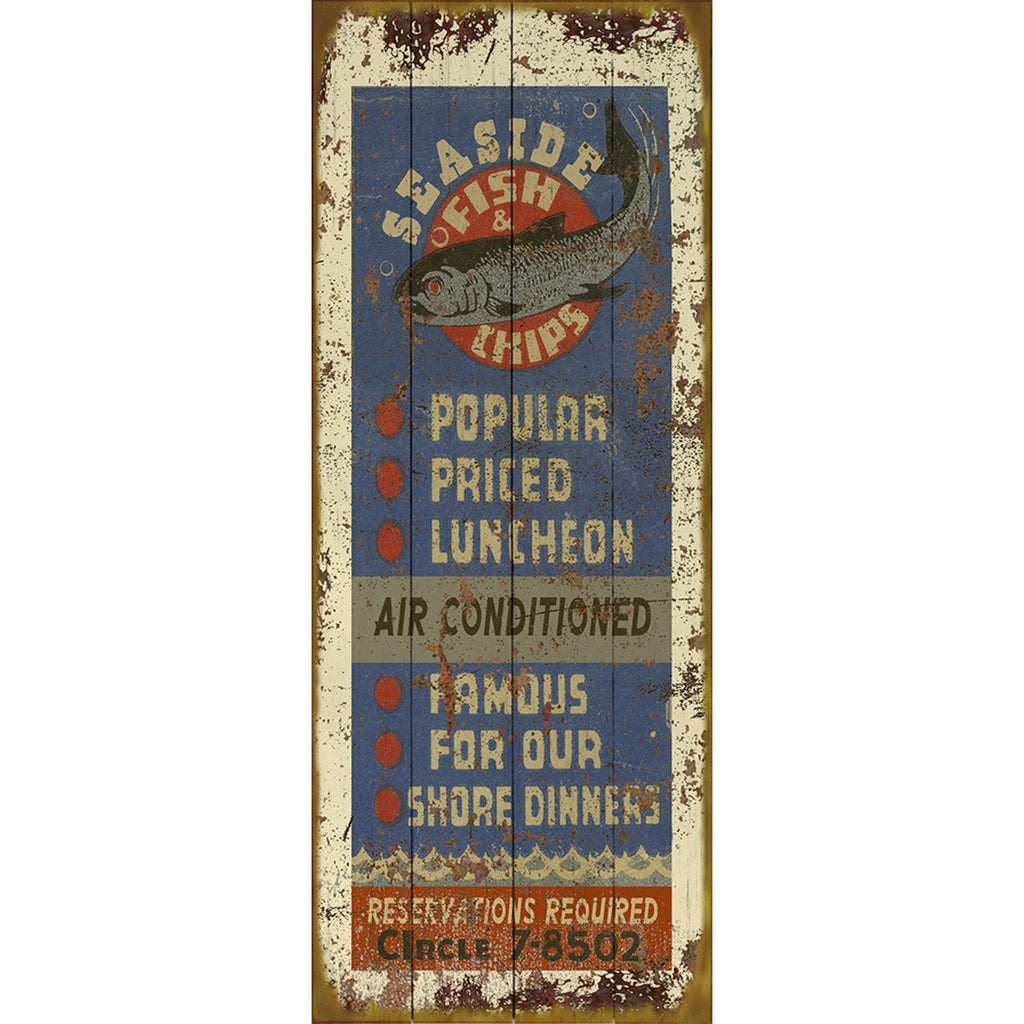 Fish and Chips Personalized Sign - 14 x 36