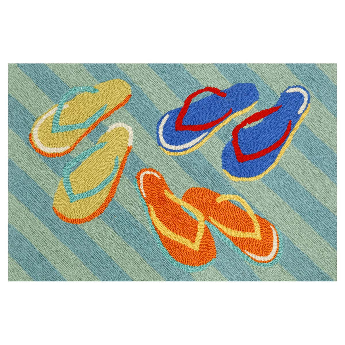 Flip Flops Striped Blue Rug Collection