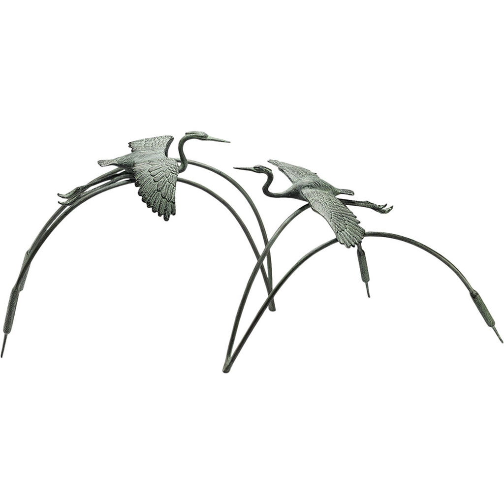 Flying Cranes Statuary - Set of 2
