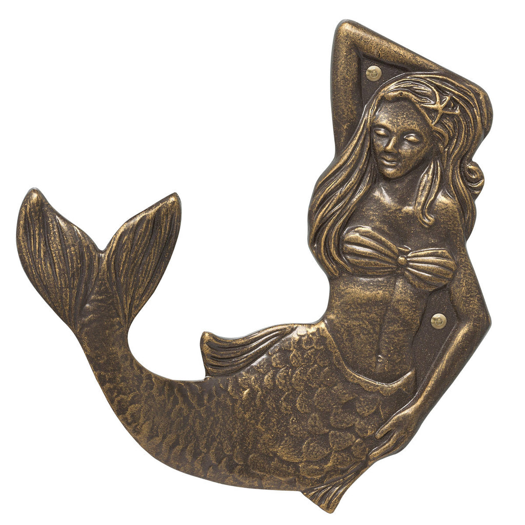 French Bronze Mermaid Towel Hook - Left Facing
