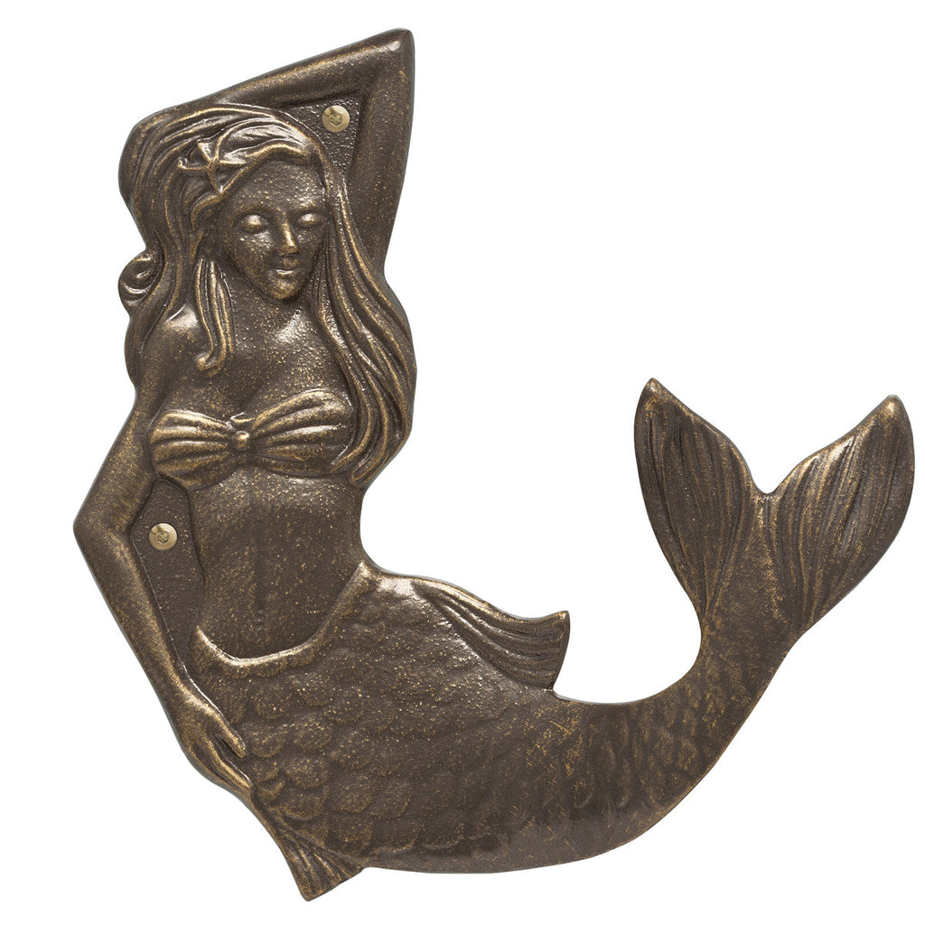 French Bronze Mermaid Towel Hook - Right Facing