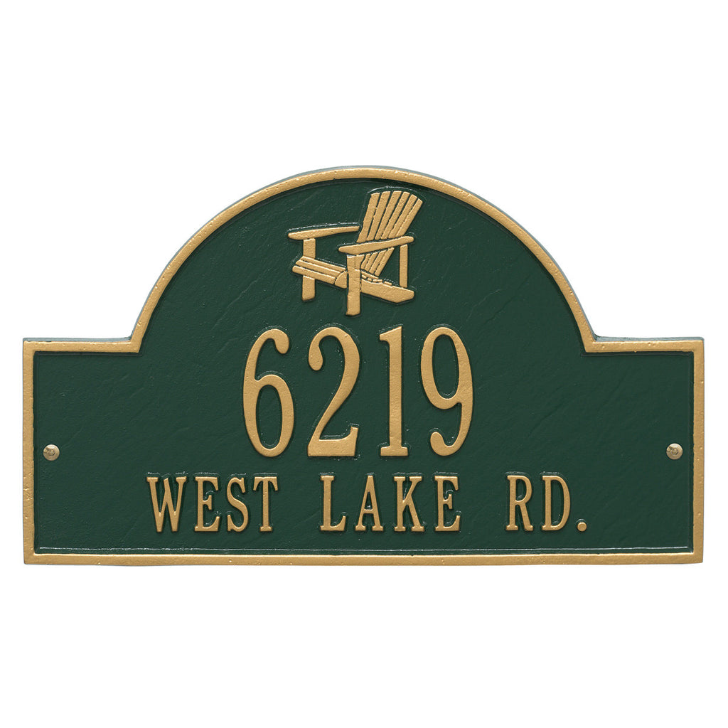 Green & Gold Personalized Adirondack Arch Plaque