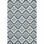 Harbor Ivory and Blue Mosaic Indoor/Outdoor Rugs