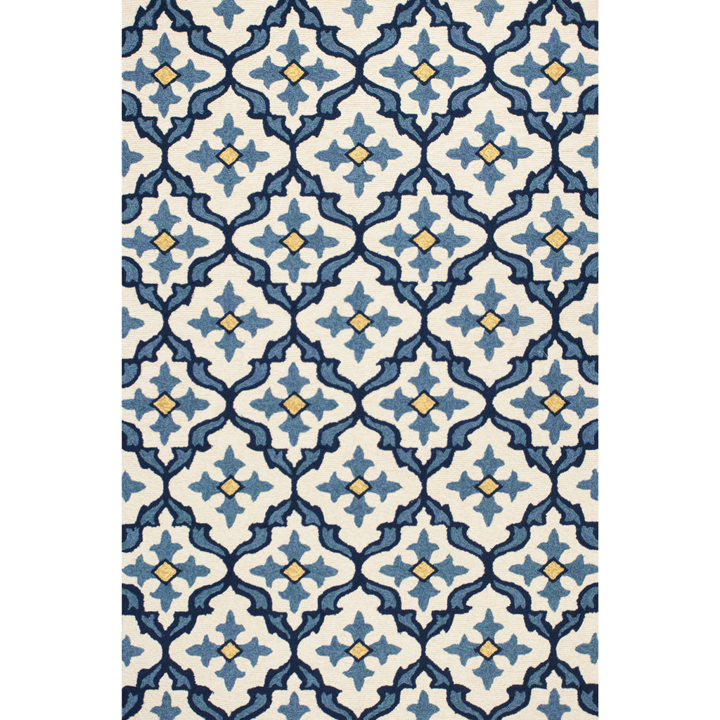 Harbor Ivory and Blue Mosaic Indoor/Outdoor Rugs