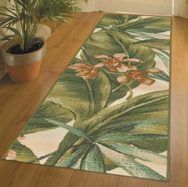 Hawaiian Foliage Indoor/Outdoor Rug - 2 x 8 - OUT OF STOCK UNTIL 08/17/2026