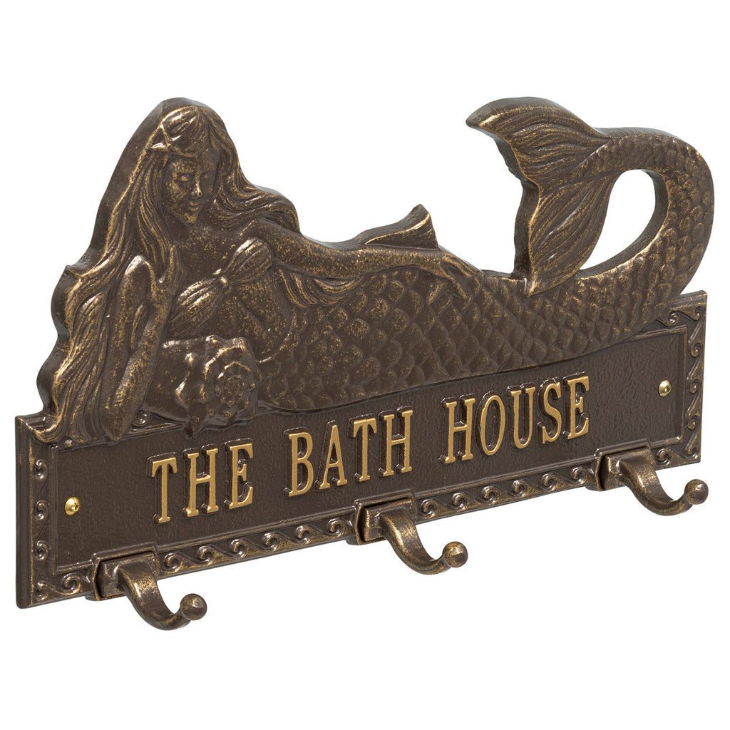 Bronze & Gold Personalized Mermaid Hook Plaque