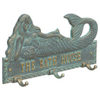 Bronze Verdigris Personalized Mermaid Hook Plaque