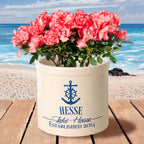 Anchor Lake House Personalized Crock - Dark Blue