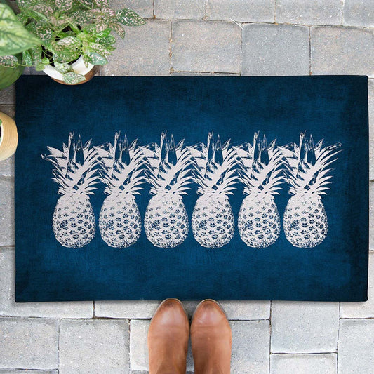 Indigo Pineapples Outdoor Rugs