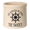 Life Is Better On A Boat Personalized Crock - Black