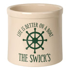 Life Is Better On A Boat Personalized Crock - Green